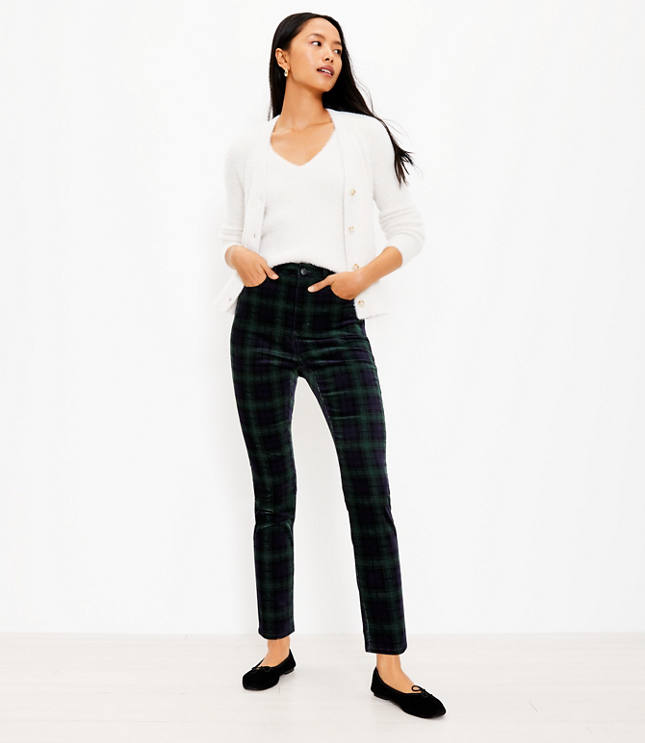 Tall Belted Wide Leg Crop Pants in Herringbone