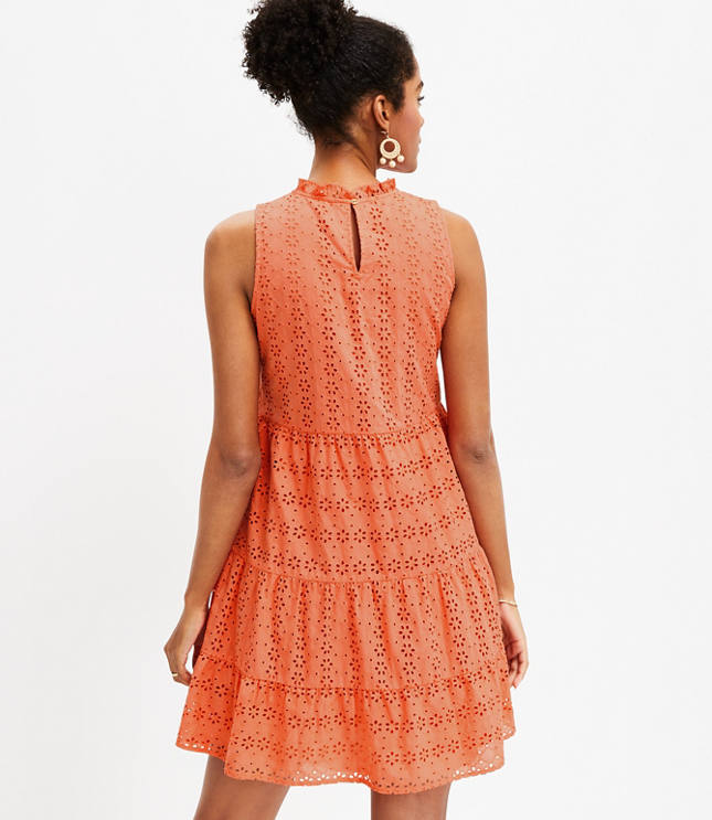 Eyelet Tiered Swing Dress