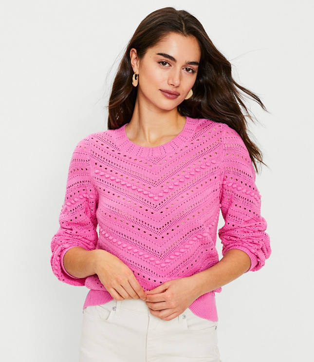 Bobble Pointelle Sweater