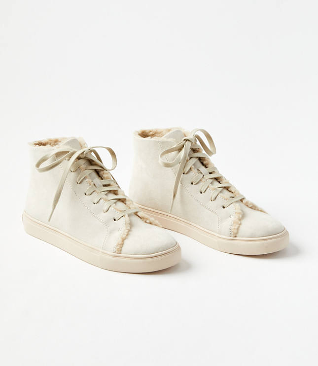 Fur lined sale high top sneakers