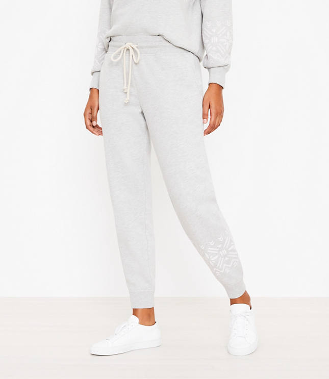 Lou Grey Fair Isle Fluffy Fleece Sweatpants Loft