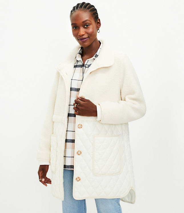 White funnel hot sale neck coat