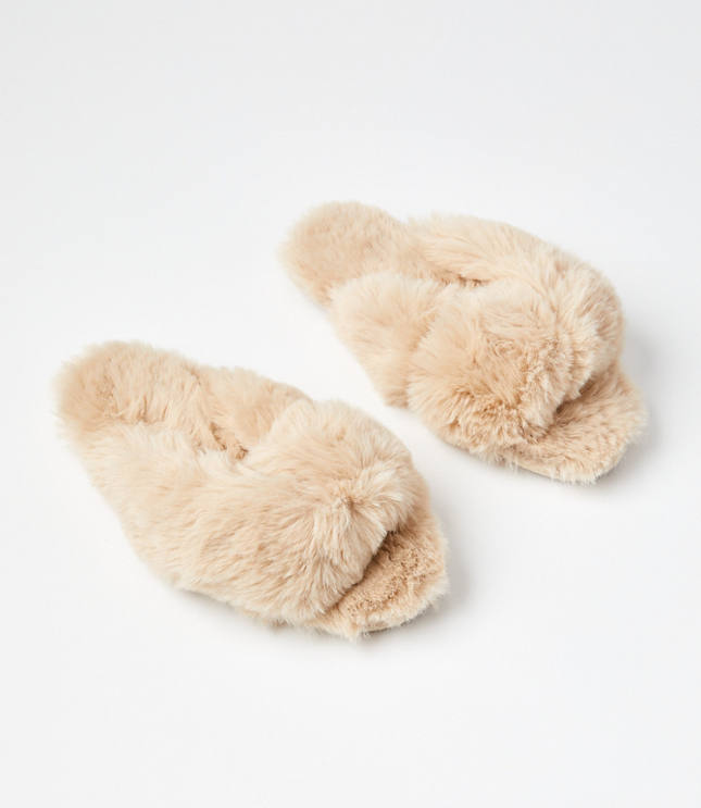 Faux Fur Twist Slippers