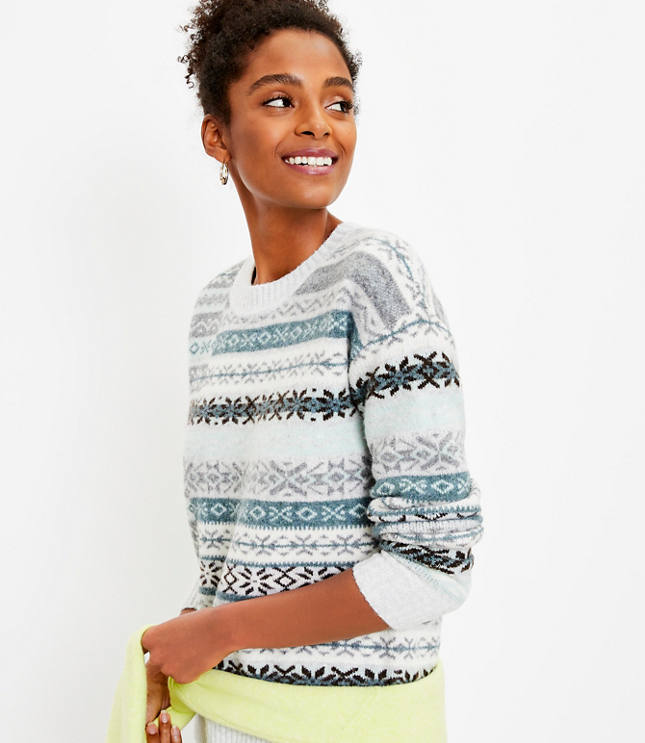Petite Patchwork Fair Isle Sweater