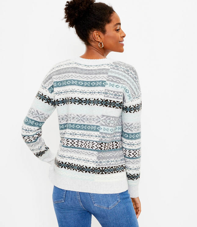 Loft patchwork sweater hot sale