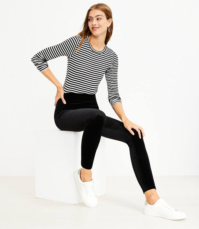 Petite Plaid Ponte Leggings - Navy Multi