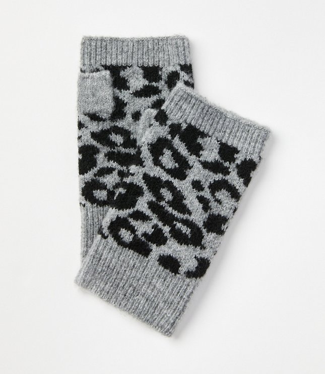 Loft Cheetah Print Fingerless Gloves