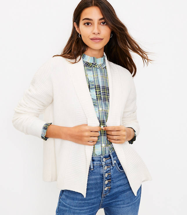 petite shawl collar cardigan