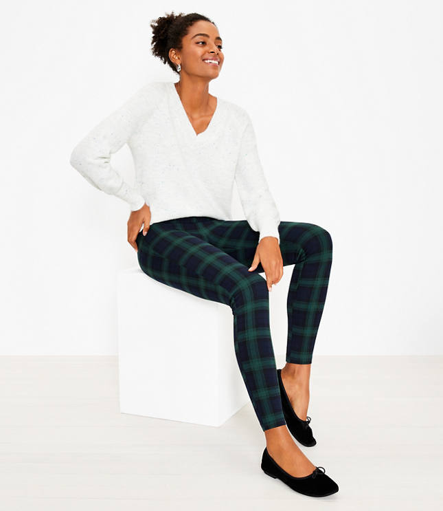 Petite on sale plaid leggings