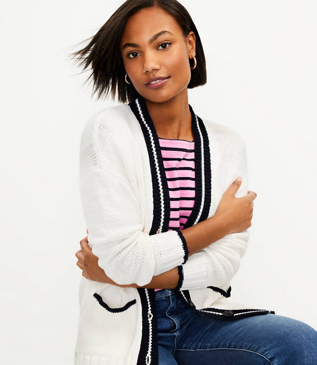 Relaxed V Neck Pocket Cardigan