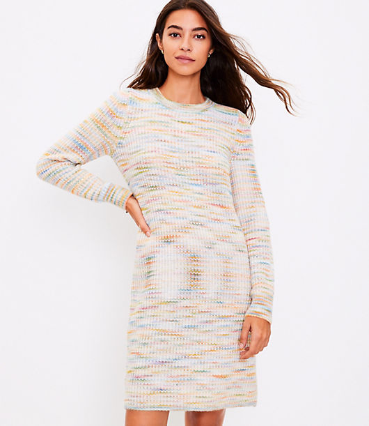 Loft Petite Rainbow Spacedye Sweater Dress