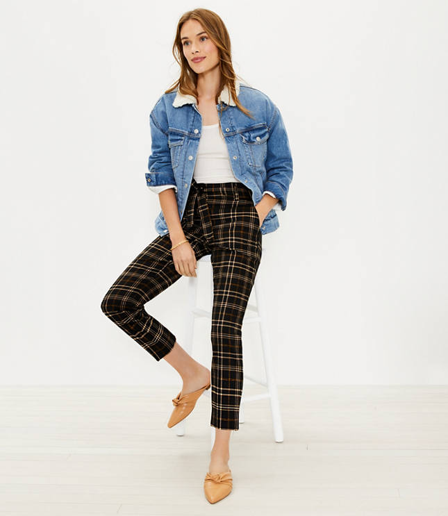 The Petite Lana Slim Pant in Plaid