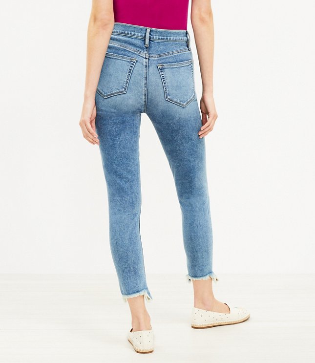 Bershka super high waist skinny jean in mid blue