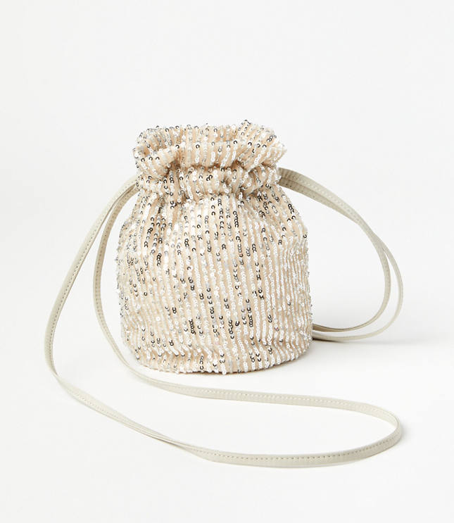 Sequin Drawstring Clutch Bag