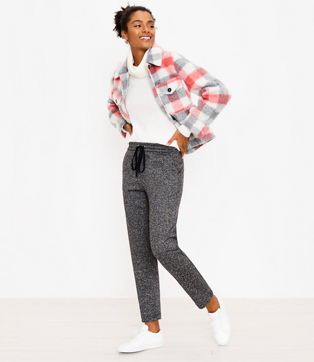 Petite Melange Knit Jogger Pants