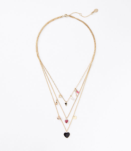 Loft Valentine's Day Layered Charm Necklace