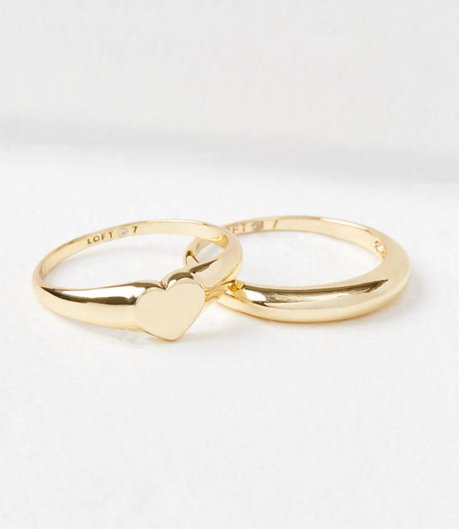 Heart Signet Ring Set