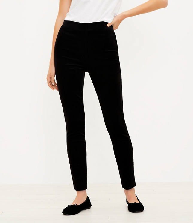 side zip black skinny pants