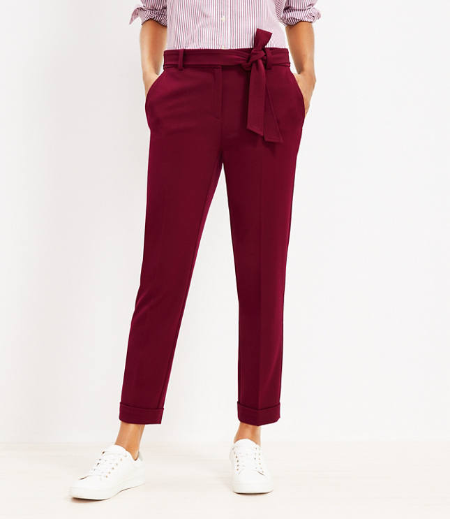 Petite High Waisted Tie Waist Ankle Dress Pant  High waisted pants, Petite dress  pants, High waisted tie pants