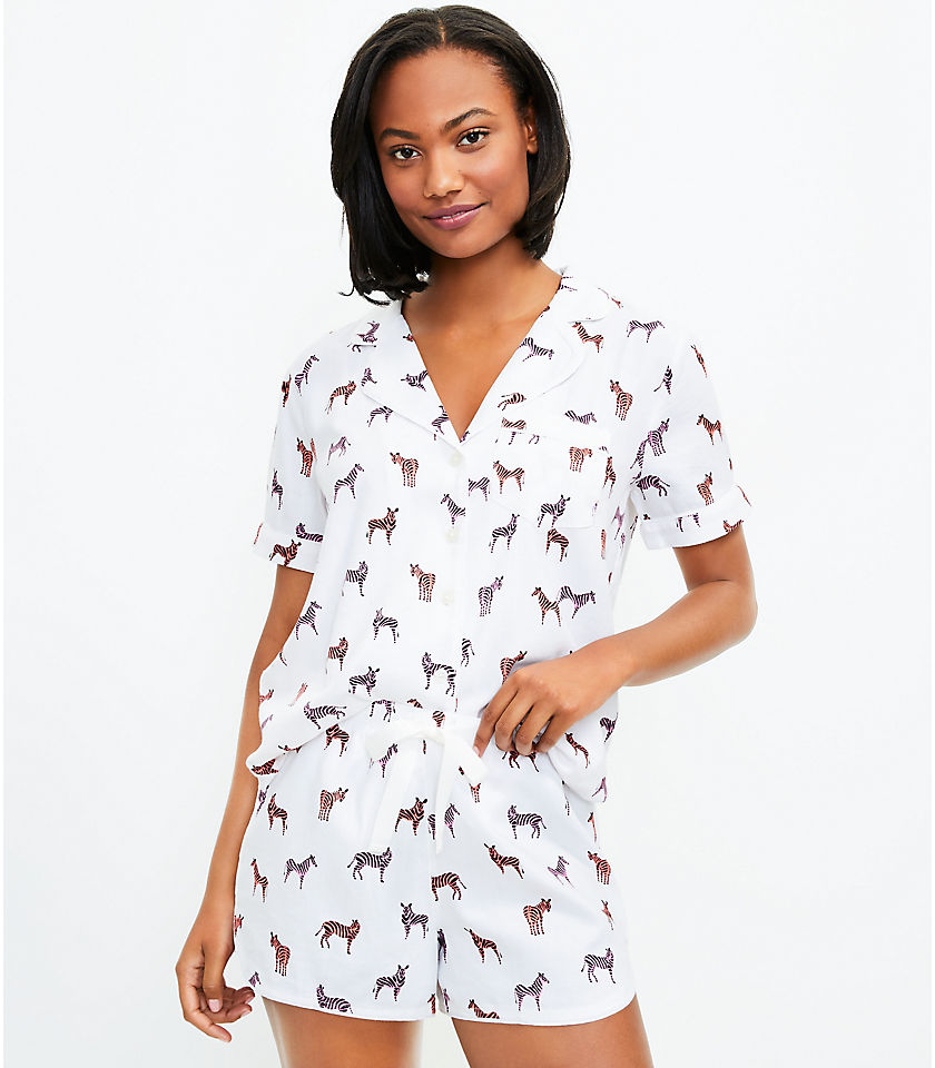 Zebra Pajama Shorts | LOFT