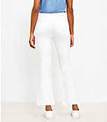 Frayed Button Front High Rise Kick Crop Jeans in White carousel Product Image 3