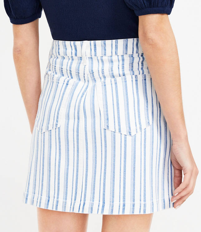 Blue and white hot sale striped jean skirt