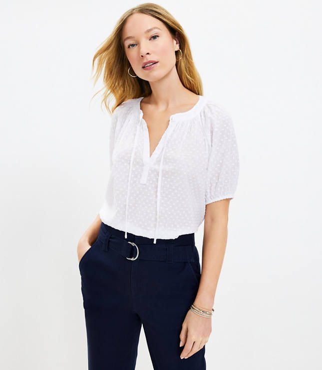 J.Crew: Long-sleeve Popover Top In Eyelet For Women