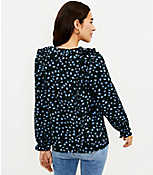 Floral Ruffle Tie Neck Blouse carousel Product Image 3