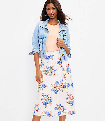 Blossom Midi Wrap Skirt | LOFT