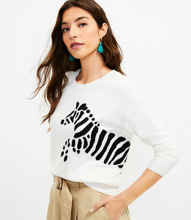 Zebra sweater clearance