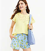 Pleated Pull On Shorts in Lemon carousel Product Image 1