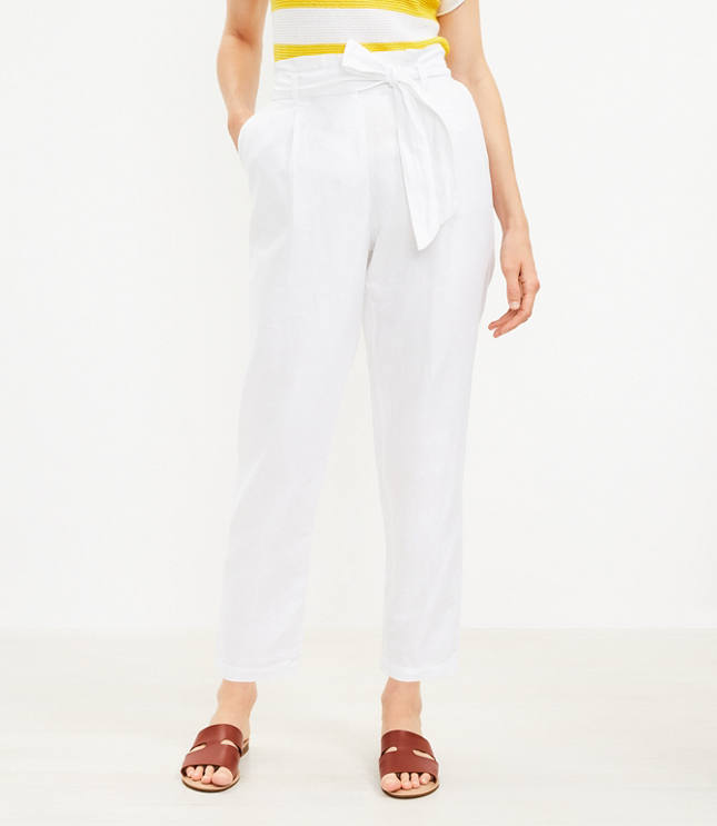 Linen hot sale paperbag trousers