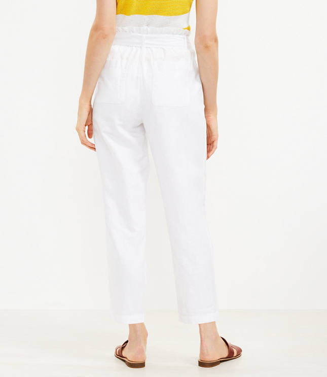 Paperbag Taper Pants in Linen Cotton