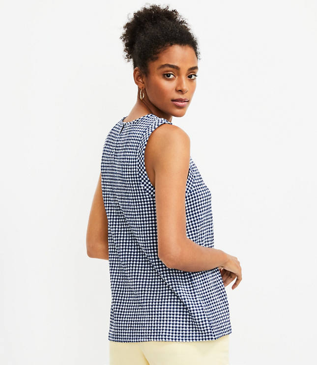 Gingham smocked hot sale top