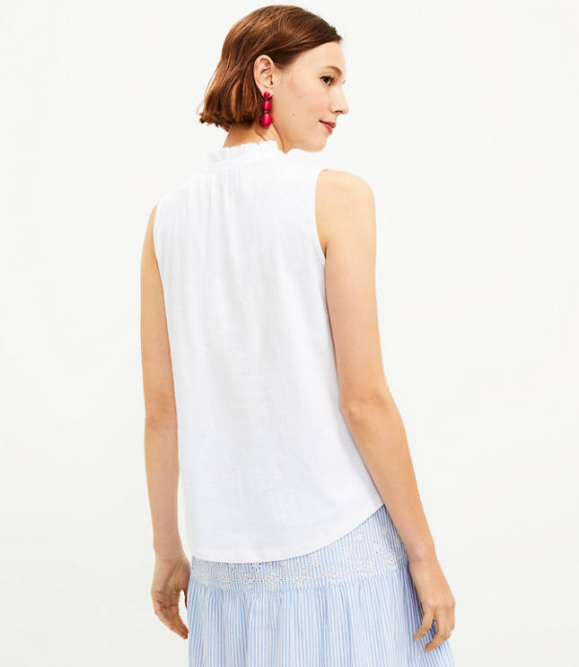 Ruffle Henley Tank Top