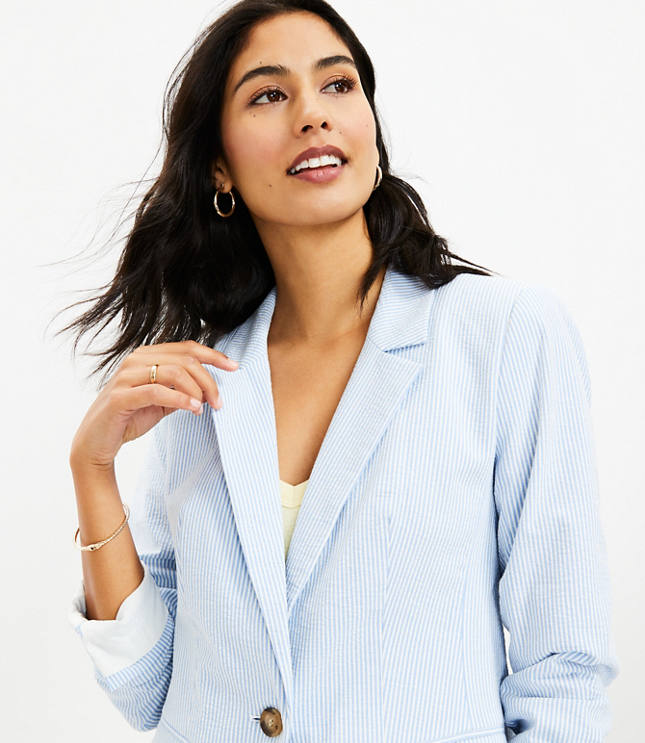 Ladies shop seersucker blazer