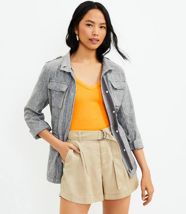 Belted Pleated Shorts