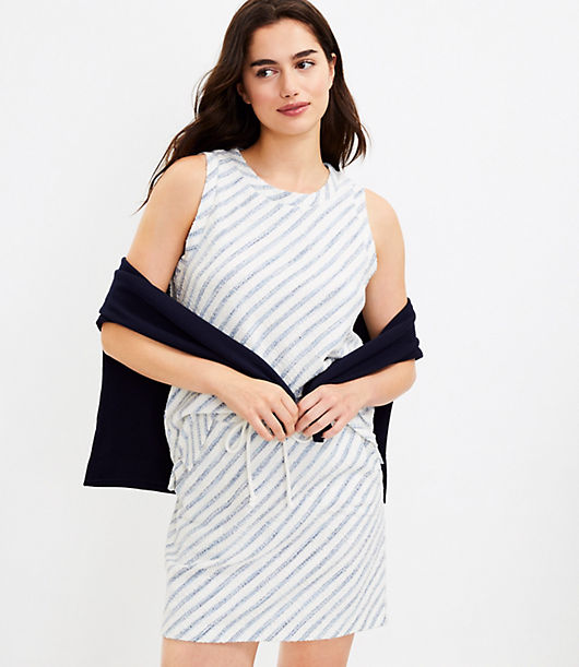 Loft Lou & Grey Striped Boucle Drawstring Pocket Skirt