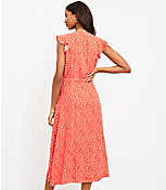 Floral Ruffle Sleeve Wrap Midi Dress carousel Product Image 3