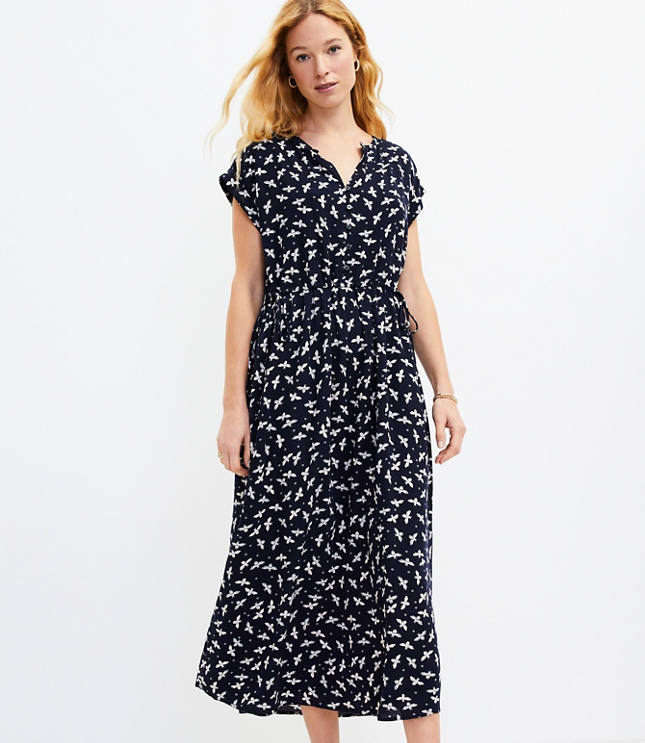 Loft Bee Side Tie Midi Dress