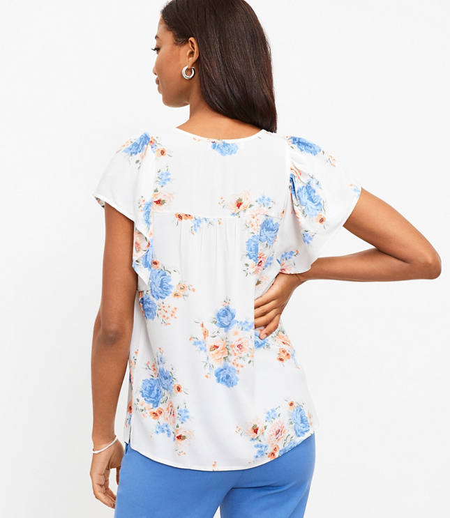 Blossom Flutter Tie Neck Top