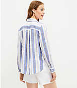 Striped Linen Blend Everyday Pocket Shirt carousel Product Image 3