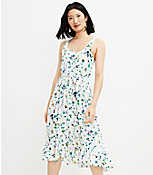 Floral Button Ruffle Midi Dress carousel Product Image 1