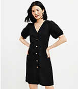Button V-Neck Dress carousel Product Image 1