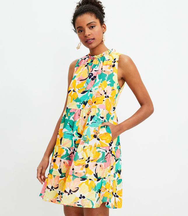 Loft floral swing clearance dress