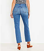 Curvy High Rise Straight Crop Jeans in Light Authentic Indigo Wash carousel Product Image 2