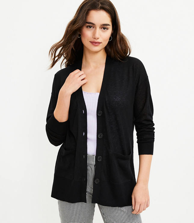 Relaxed V Neck Pocket Cardigan