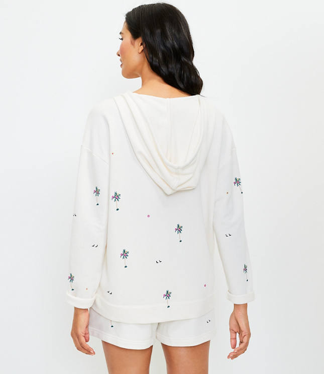 LOFT Lou & Grey Embroidered Star Terry Sweatshirt Size XS, S, M, XL Whisper  Whit