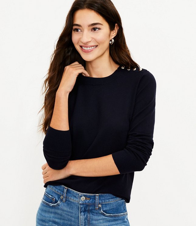 Loft Petite Shoulder Button Sweater