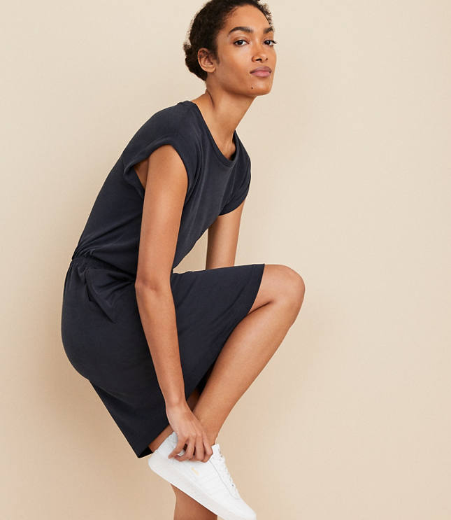 Lou & Grey Sandwashed Drawstring Pocket Dress